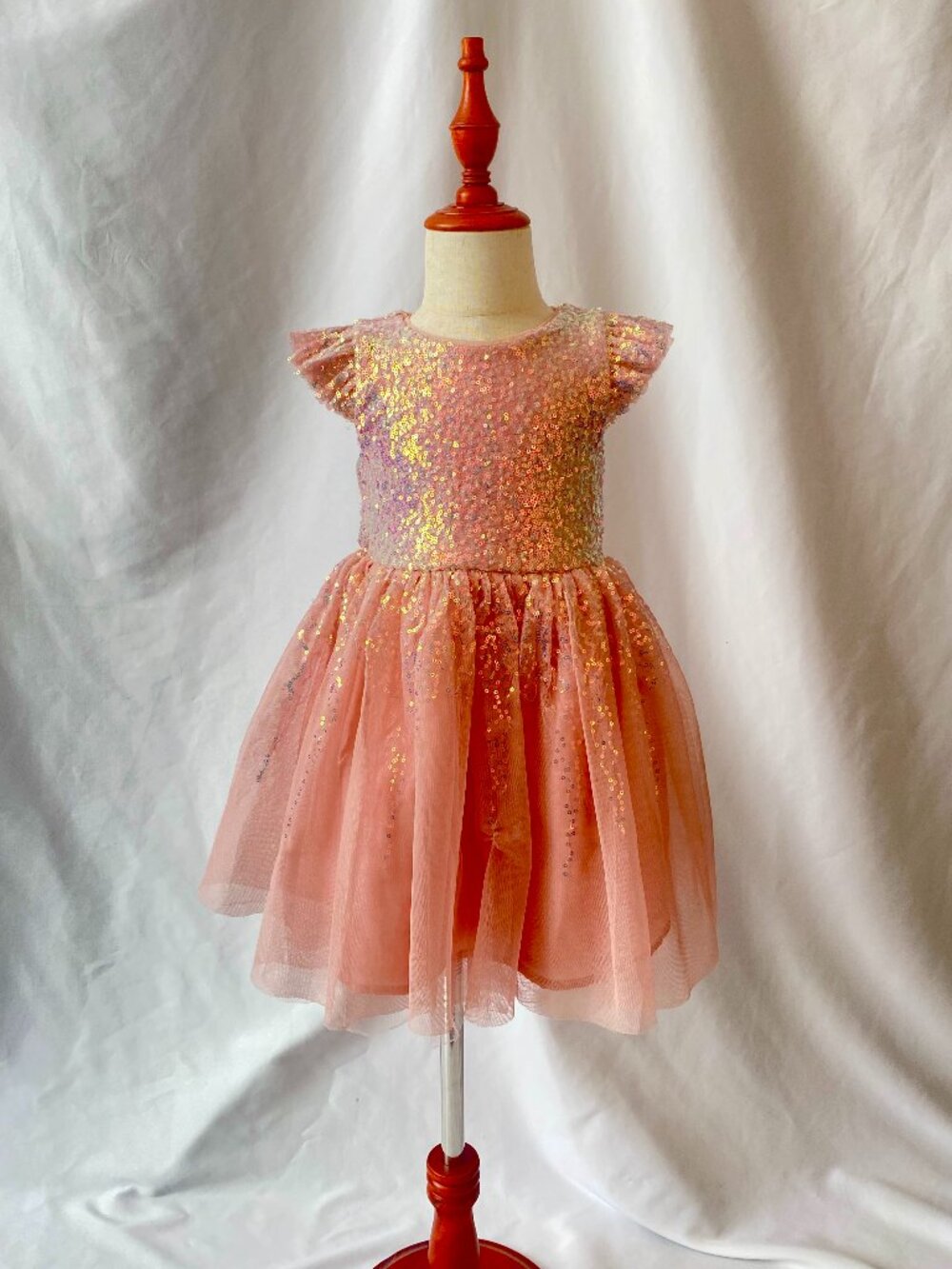 Zunie Size 4 Pink Sequin Tulle Special Occasion Dress